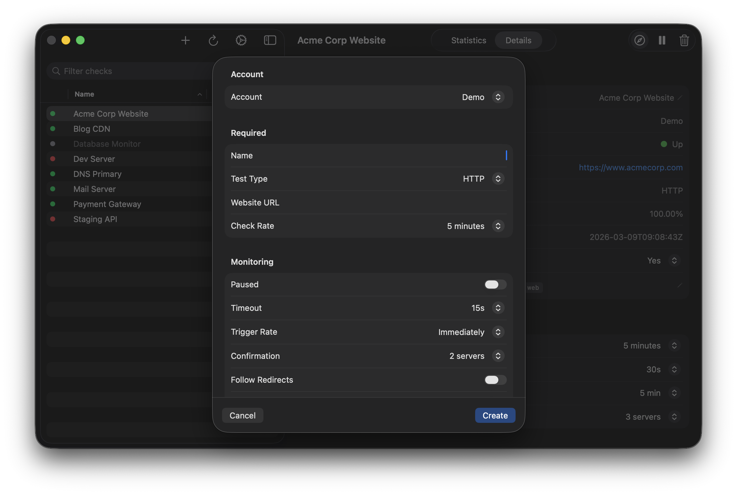 CakeWatch macOS — Add check