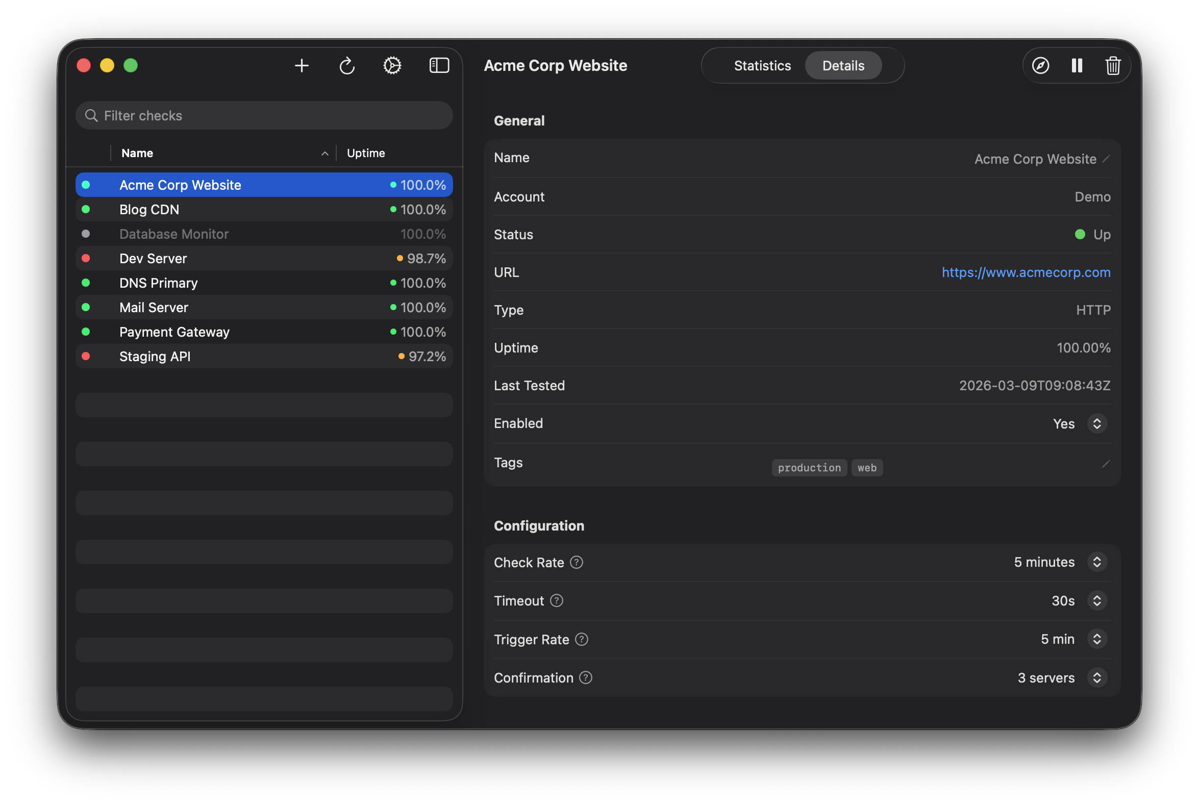 CakeWatch macOS — Check details